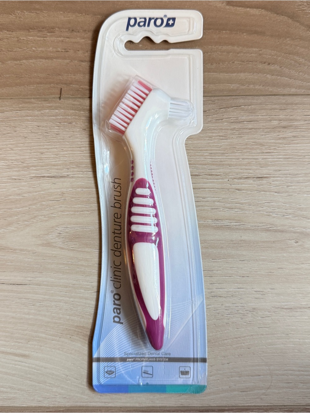Clinic Denture Brush in White and Pink
